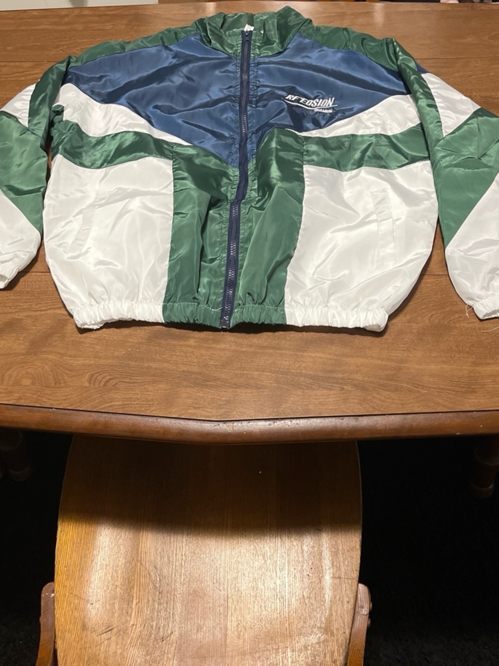Mens  Wind breaker  Jacket - Green/Blue/White